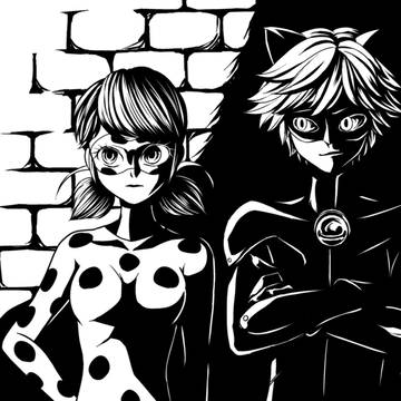 ミラキュラスイラスト【黒と白】