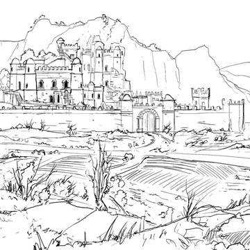 Castle world design background