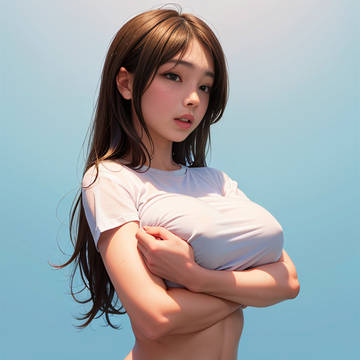 抱胸少女