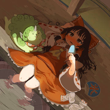 縁側の巫女様