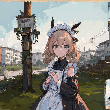 廃墟の世界とメイドさん 001