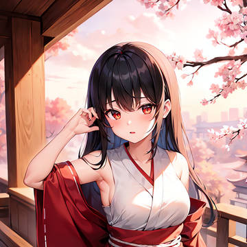 腋が美しい巫女さんたち