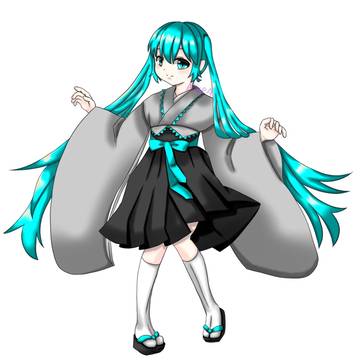 着物屋が初音ミク描いてみた