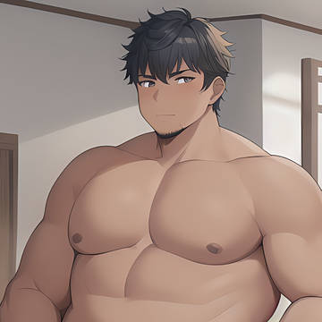 色黒&色白なむっちり男たちの裸エプロン集