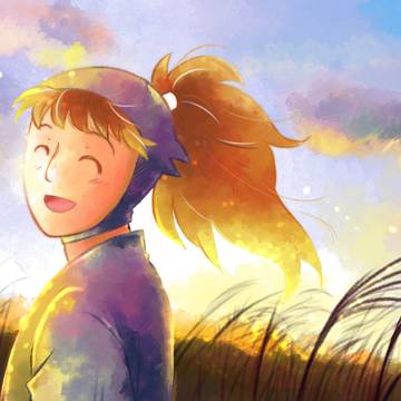 夕焼けに染まる君