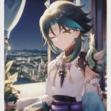 Xiao admiring night city