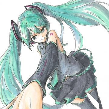 ミクの日に描いたミクさん