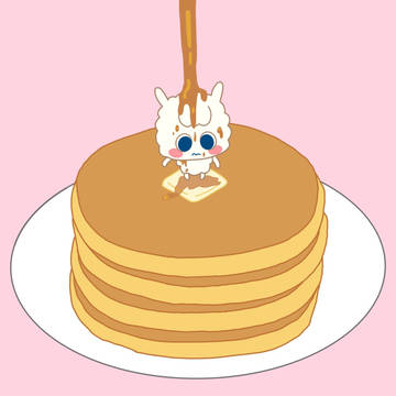 もここっちとパンケーキ
