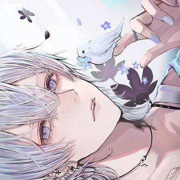 ピアスが好きな白髪くん