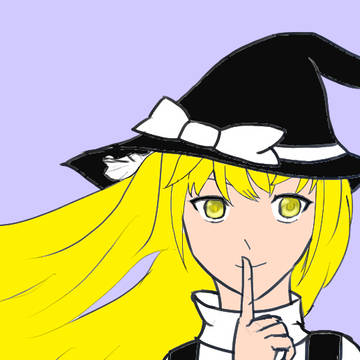 シーッとしている魔理沙