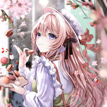 桜とマカロン