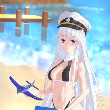 Enterprise (Azur Lane) on beach
