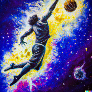 星空下的籃球員