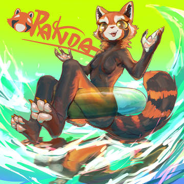 小熊猫浪中漂！