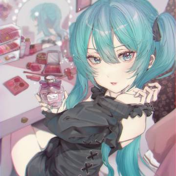 デートの日の朝におめかしするミクさん