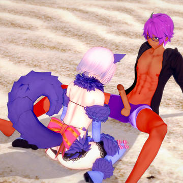 Mash and Lancelot beach trip