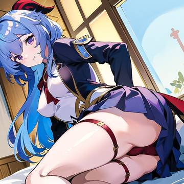 学生服を着てみた甘雨さん