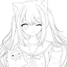 色塗り練習したよ〜① ねこ娘