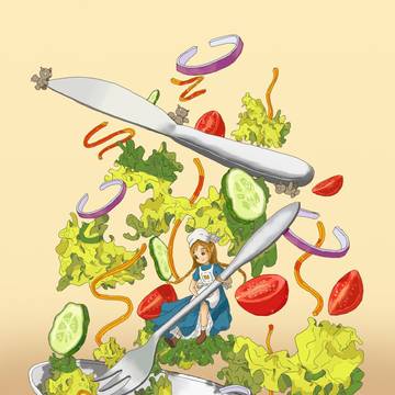 散落的沙拉