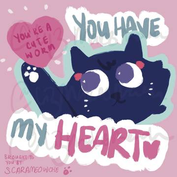 Scarameowche has a heart!
