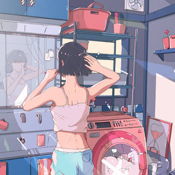 「朝の準備」なイラスト