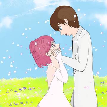 お花畑で