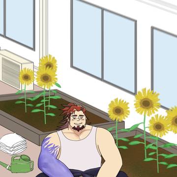 校舎裏の花壇にて