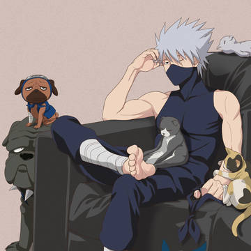 カカシ先生と八忍犬＋猫