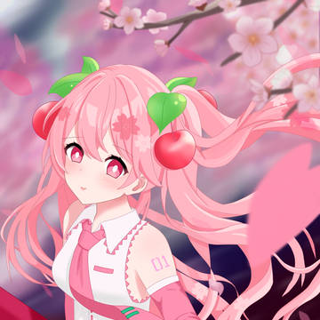 桜ミクと夜桜デート