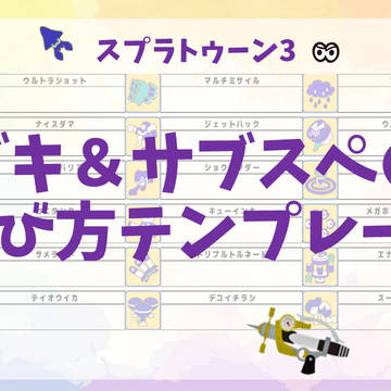 スプラトゥーン3　ブキ＆サブスペの呼び方テンプレート