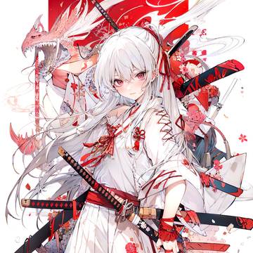 白紅の女剣士