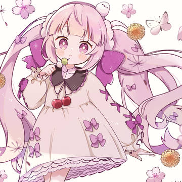 桜とシマエナガ