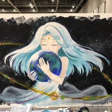 第55回デザインフェスタ、ライブペイント作品