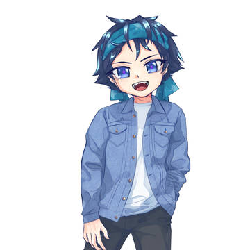 スケートボードに足を乗せた男の子