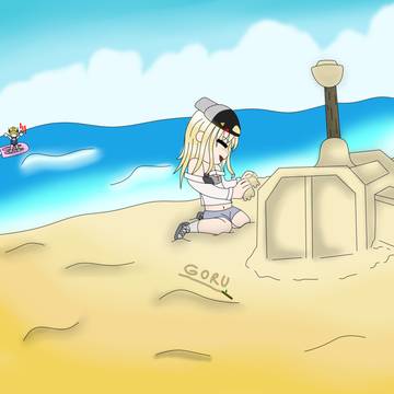 Centi at beach