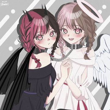 天使と悪魔˙˚ʚ(๑⃙⃘ˊ꒳​´ * )⃕↝