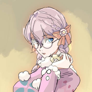 丸メガネ女子