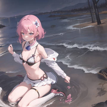 たゆたう少女　3枚　Fluttering Girl 3 she