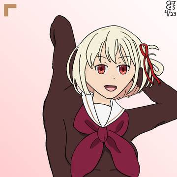 Chisato in Kumiko's Outfit