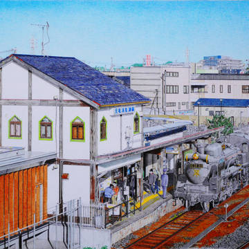 県境の駅天浜線新所原駅にC58