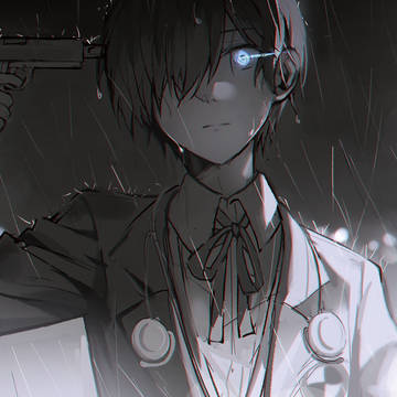 雨の中