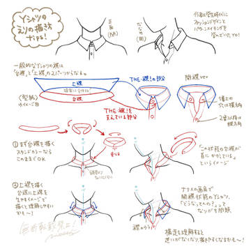 Yシャツの襟の描き方