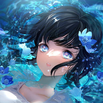 プールの思い出~水面から空を眺める~