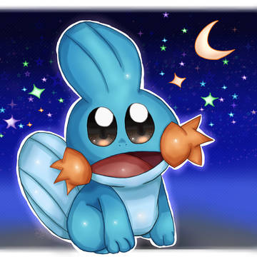 mudkip with starry night
