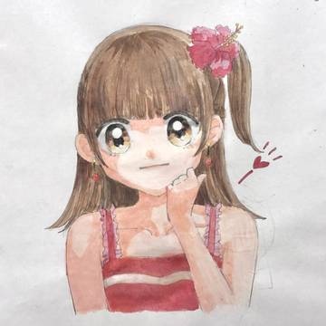 ハイビスカスと女の子