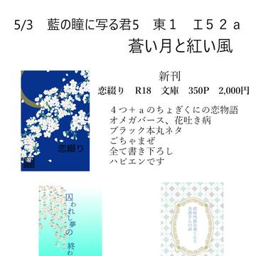5/3スパコミ　藍の瞳に写る君5お品書き