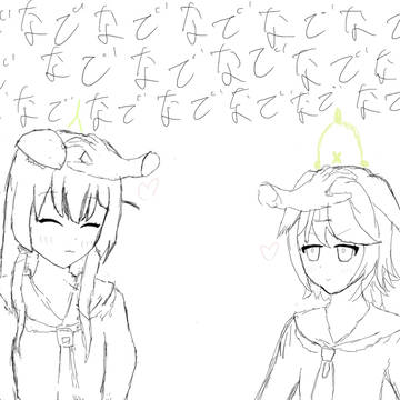 クルミとオトギ撫で撫で‼️🦊