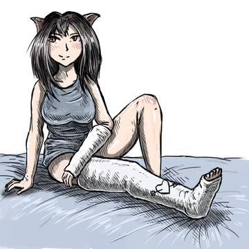 Commission: Casted catgirl