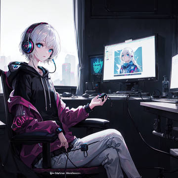 Cyberpunk gamergirl
