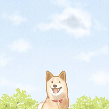 【日曜犬絵室】犬と野原で